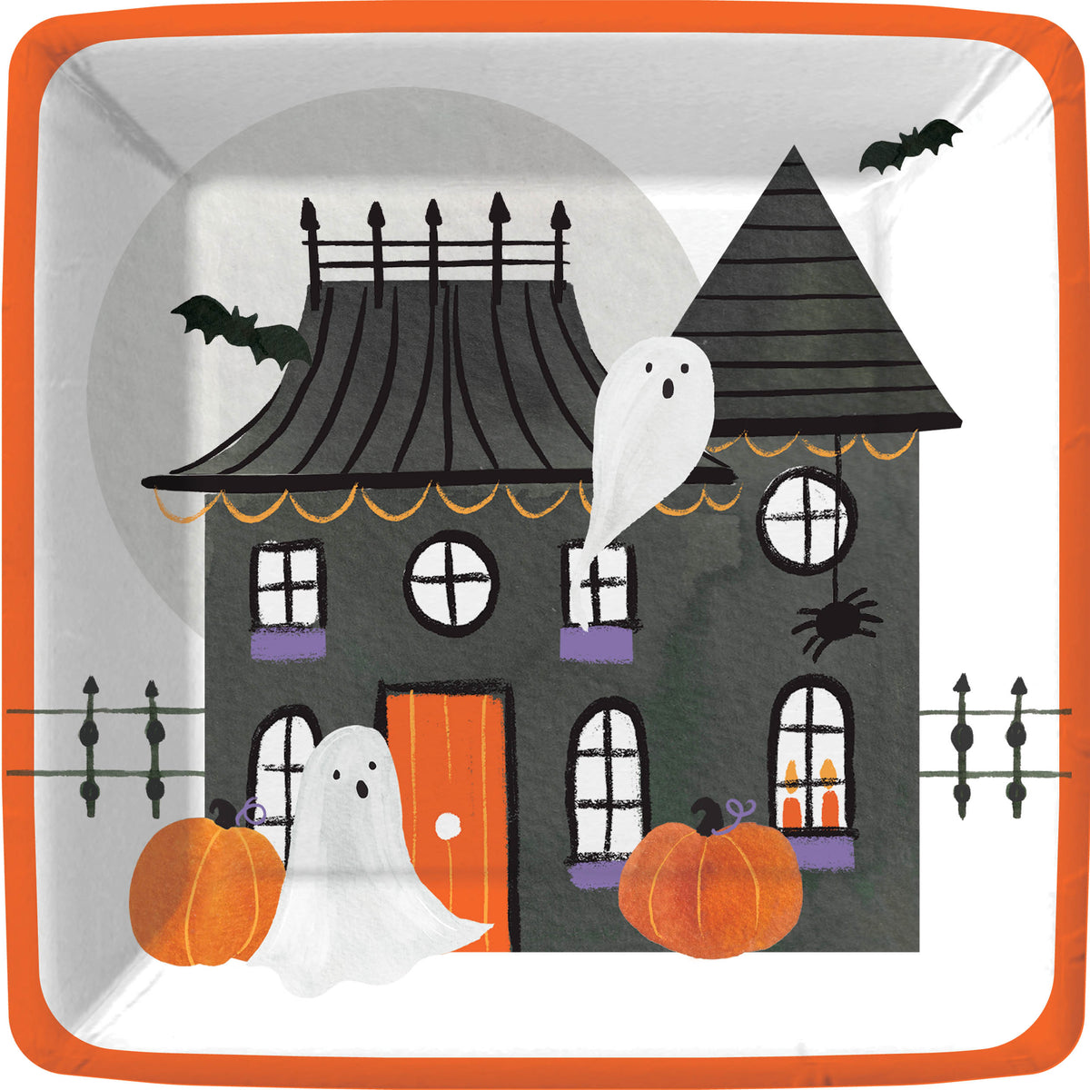 Design Design Spooky Neighborhood  Paper Salad & Dessert Plates - 6pk