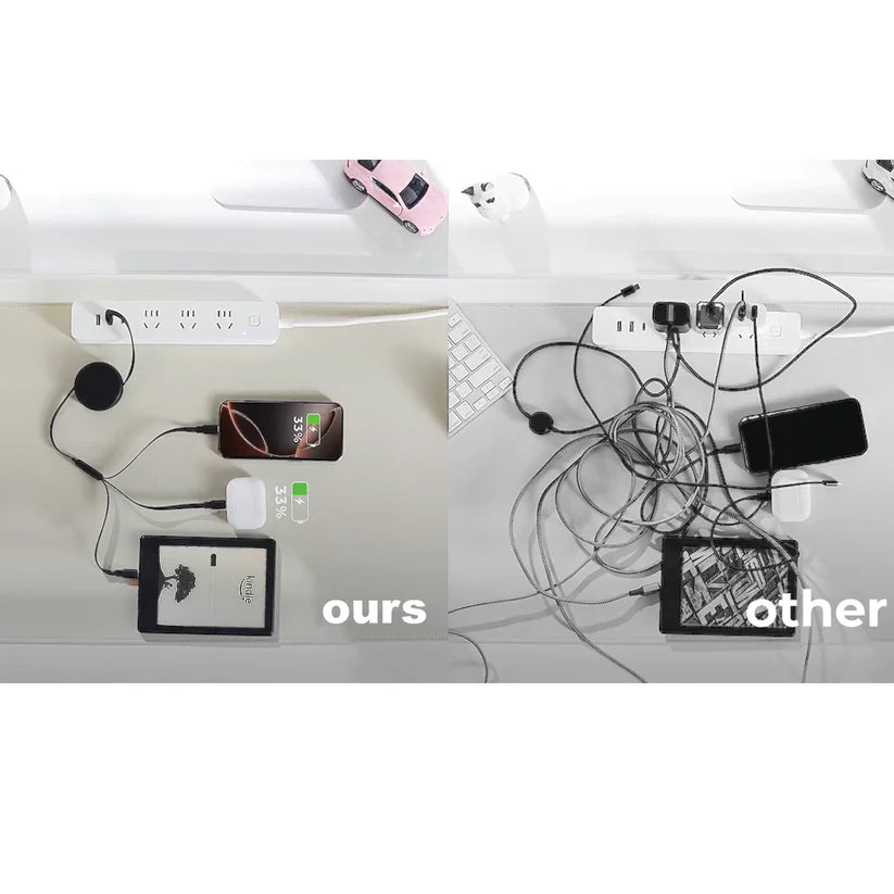 Phunkee Tree – 6 in 1 - Retractable Cables with Fast Charge Adapter – White