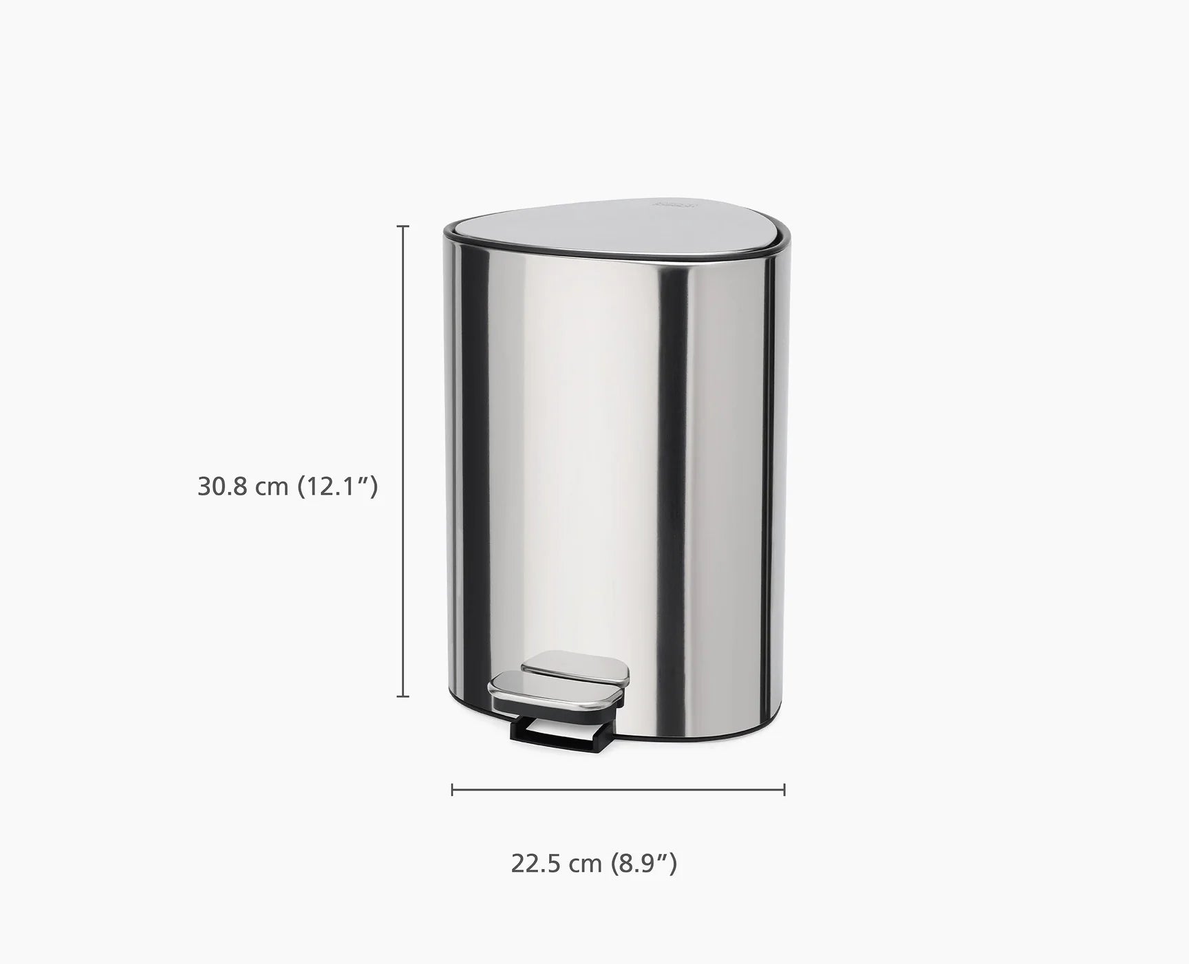 Joseph Joseph EasyStore Luxe 5L Stainless-Steel Pedal Trash Can – 12" x 8.5" x 10"