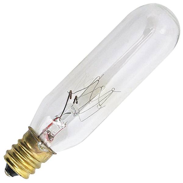Incandescent Tubular Appliance Light Bulb – 25 watt - 120 volt - T6 - Candelabra Screw (E12) Base - Clear