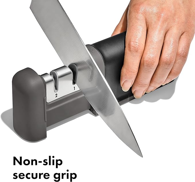 OXO Good Grips Non-Slip Knife Sharpener with Sliding Handle