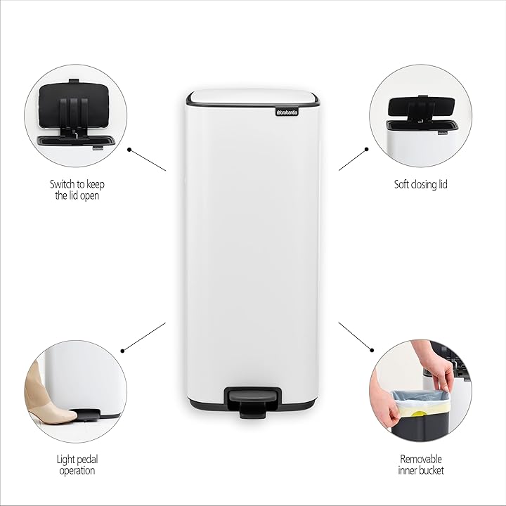 Brabantia Bo Step-On 8 Gallon Square Trash Can – White – LOCAL UPPER EAST SIDE DELIVERY ONLY (Copy)