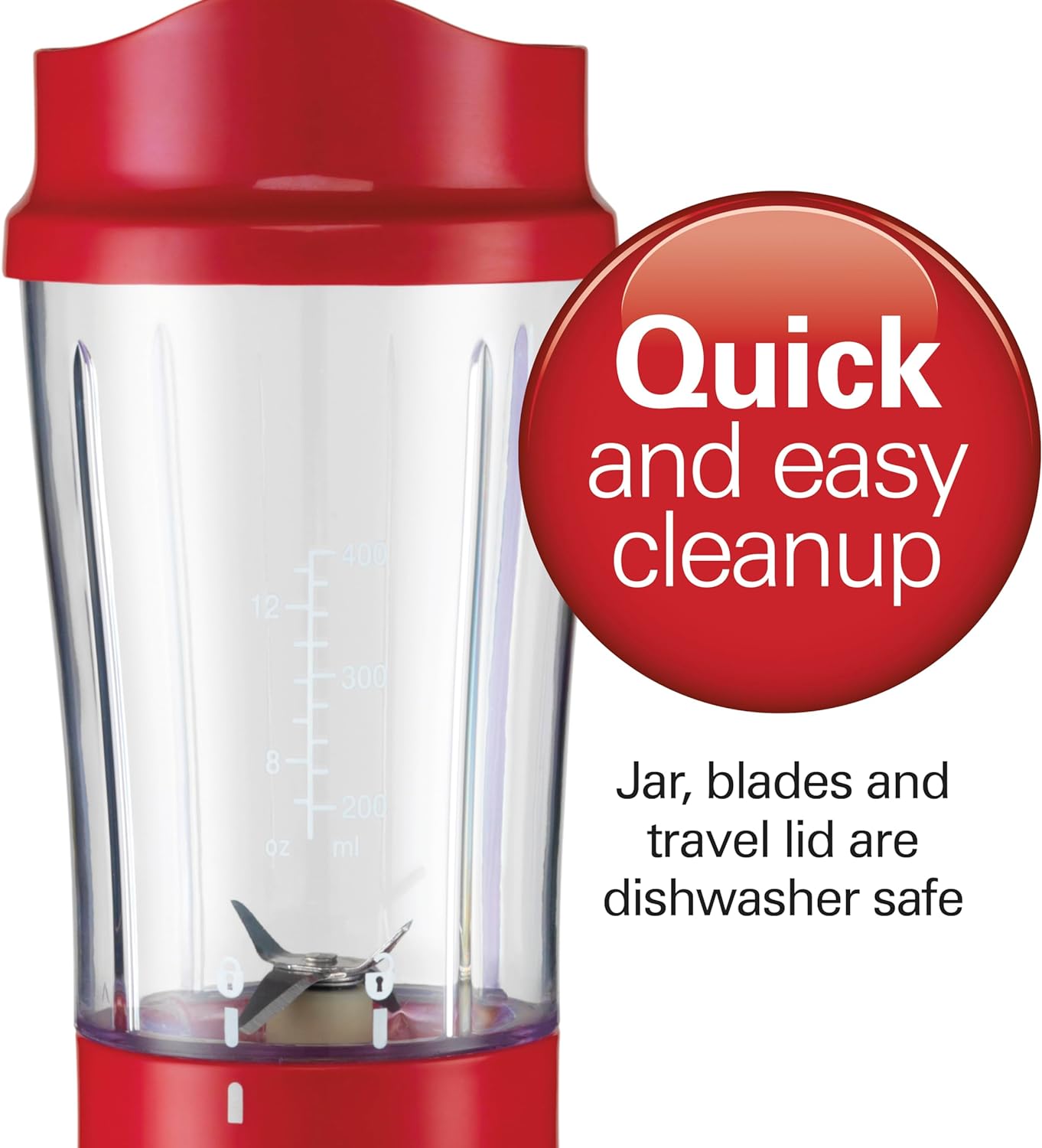 Hamilton Beach Personal Creations Single-Serve Blender + Travel Cup – Red