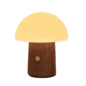 Ginko Mini Alice Mushroom Lamp –  Walnut Finish – 2.5" x 3"