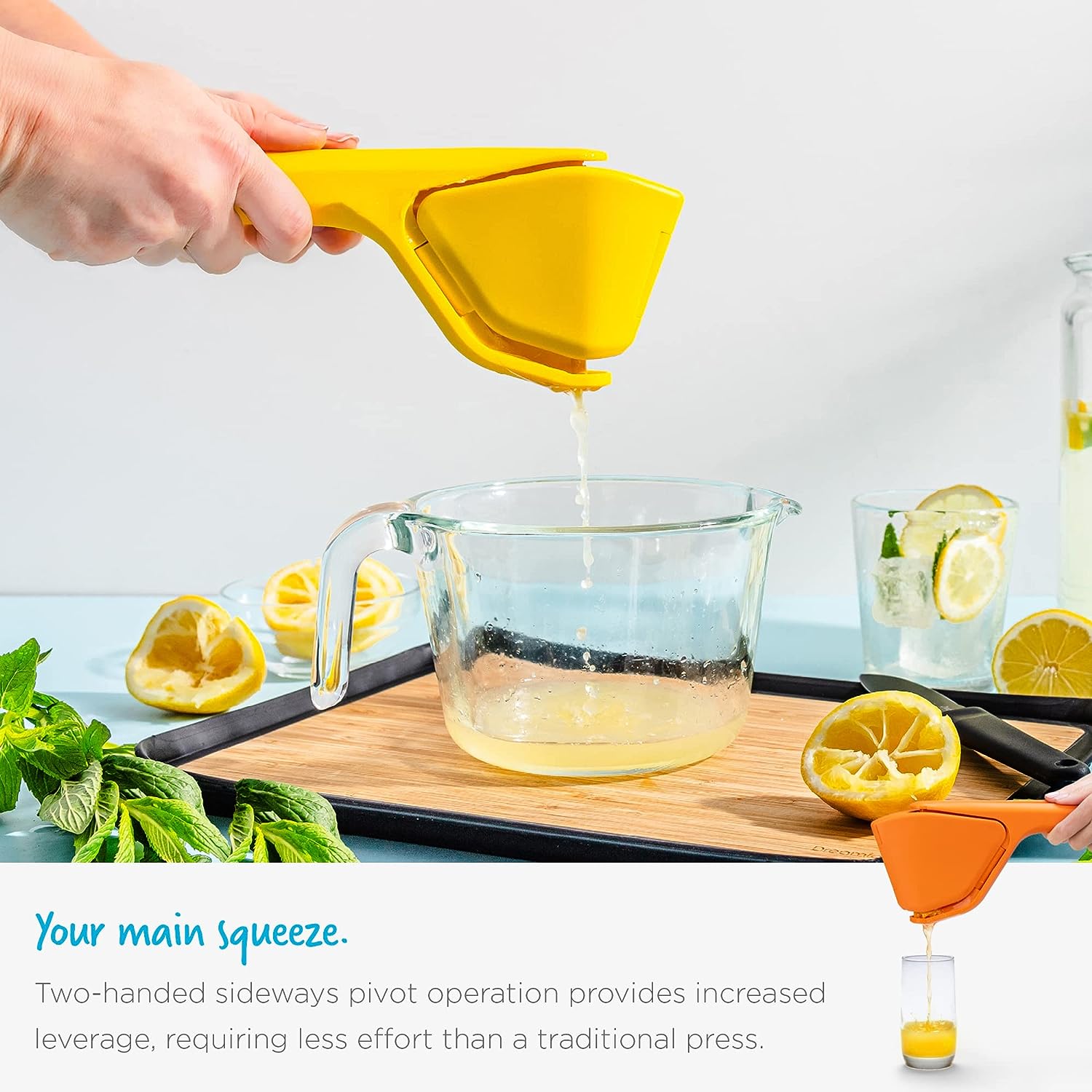 Dreamfarm Lemon Fluicer – Easy Squeeze Lemon Juicer – Folds Flat For Storage