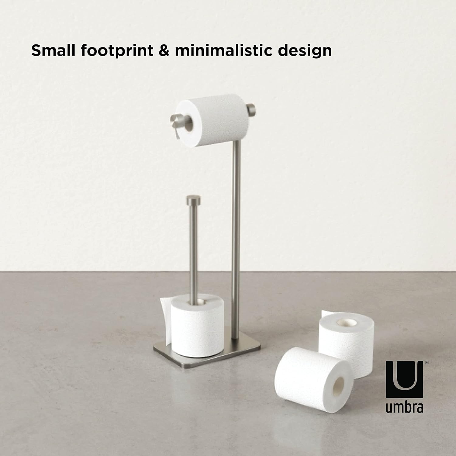 Umbra Cappa Toilet Paper Holder & Reserve Stand – Nickel