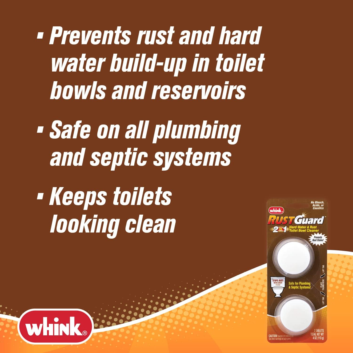 Whink RUSTGuard Time Released Toilet Bowl Cleaner Tablets – Pack of 2