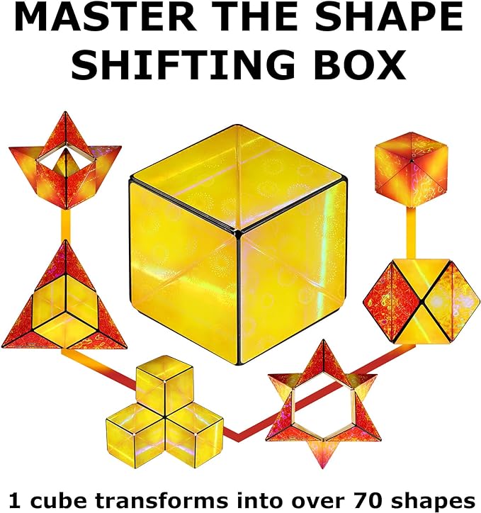 Shashibo Shape Shifting - Fidget Cube with 36 Rare Earth Magnets – Solar