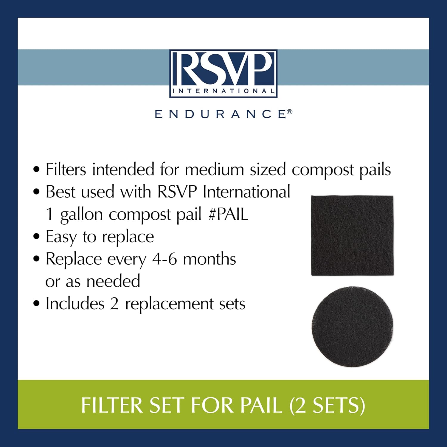 Charcoal Compost Bin Filter – 2-Piece Set