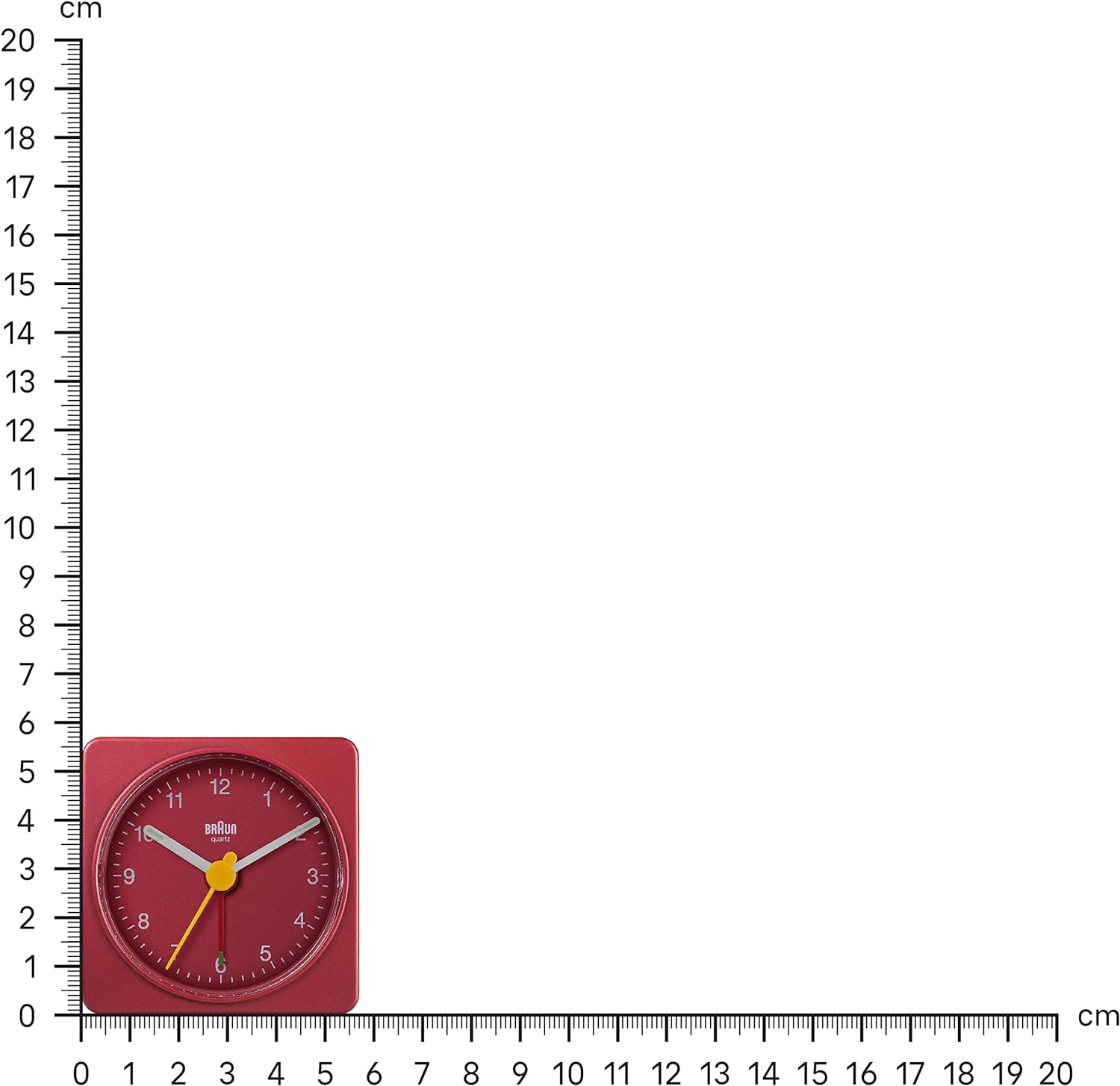 Braun Classic Travel Analogue Alarm Clock With Crescendo Beep – Red