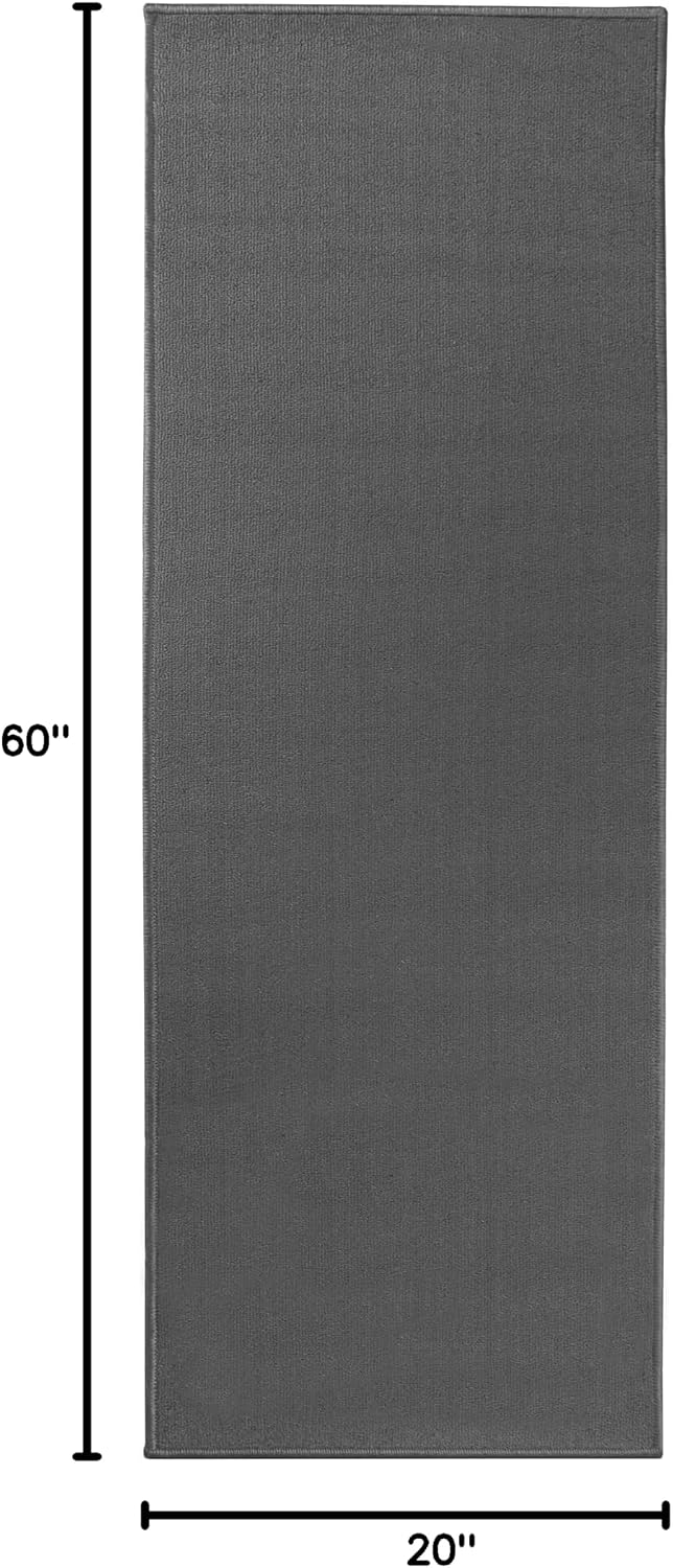 Ritz Washable Stain Resistant Kitchen Runner with Latex Backing – Graphite – 20" x 60"