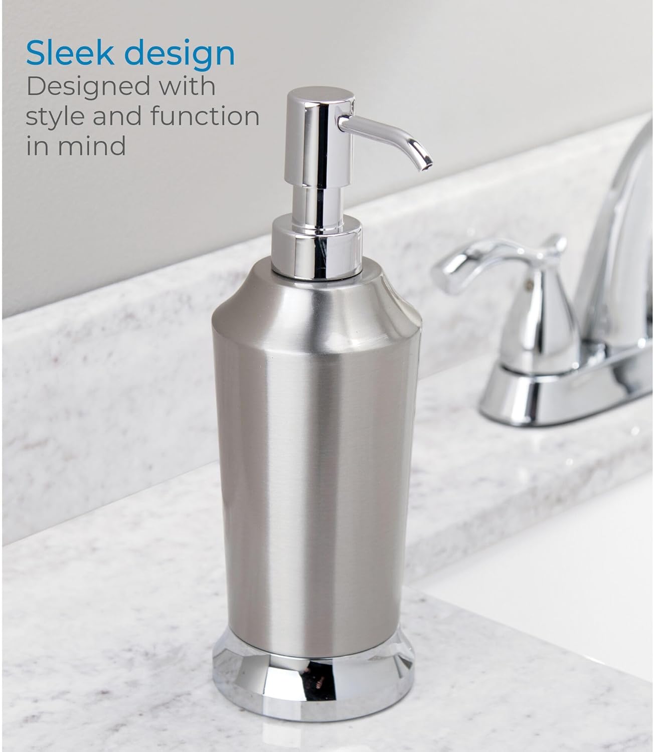 Prestin Soap Dispenser Brushed & Chrome Split Finish