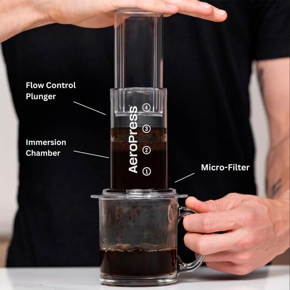 AeroPress Clear Coffee Press 3-in-1 Brew Technology – 10oz.