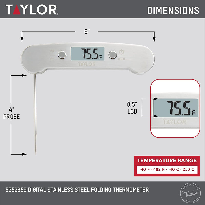 Taylor Stainless Steel Instant Read Thermometer 