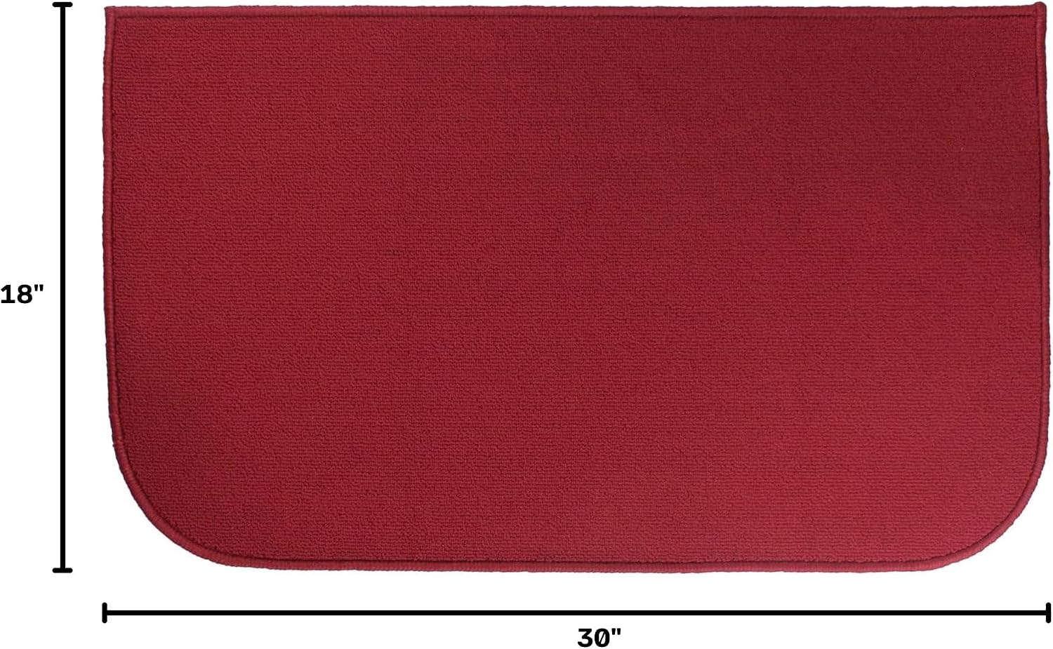 Ritz Solid Stain Resistant Accent Rug – Red – 18" x 30"