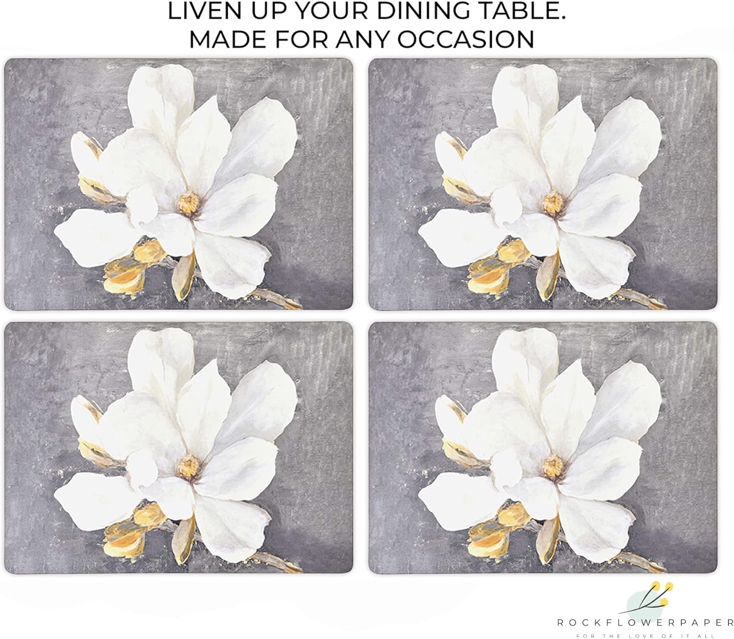 Magnolia Art Hardboard Placemats – Boxed 4 Pack