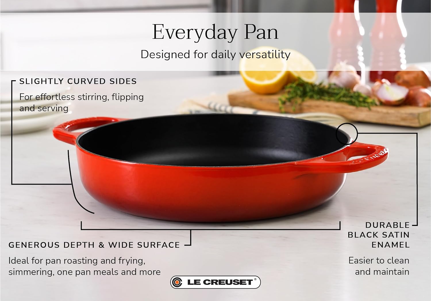 Le Creuset Signature Cast Iron Everyday Pan – SPECIAL – 11" – White