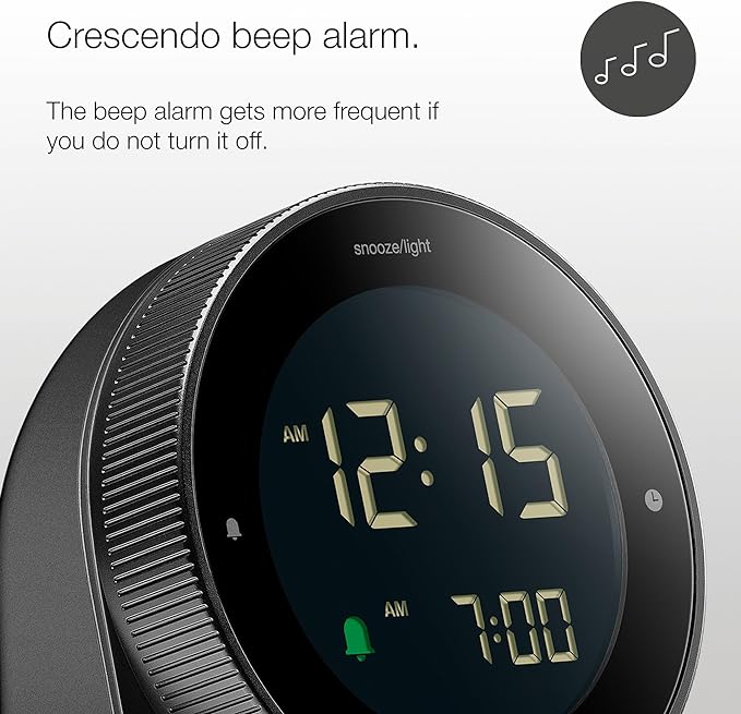 Braun Touch Display Digital Alarm Clock - Black