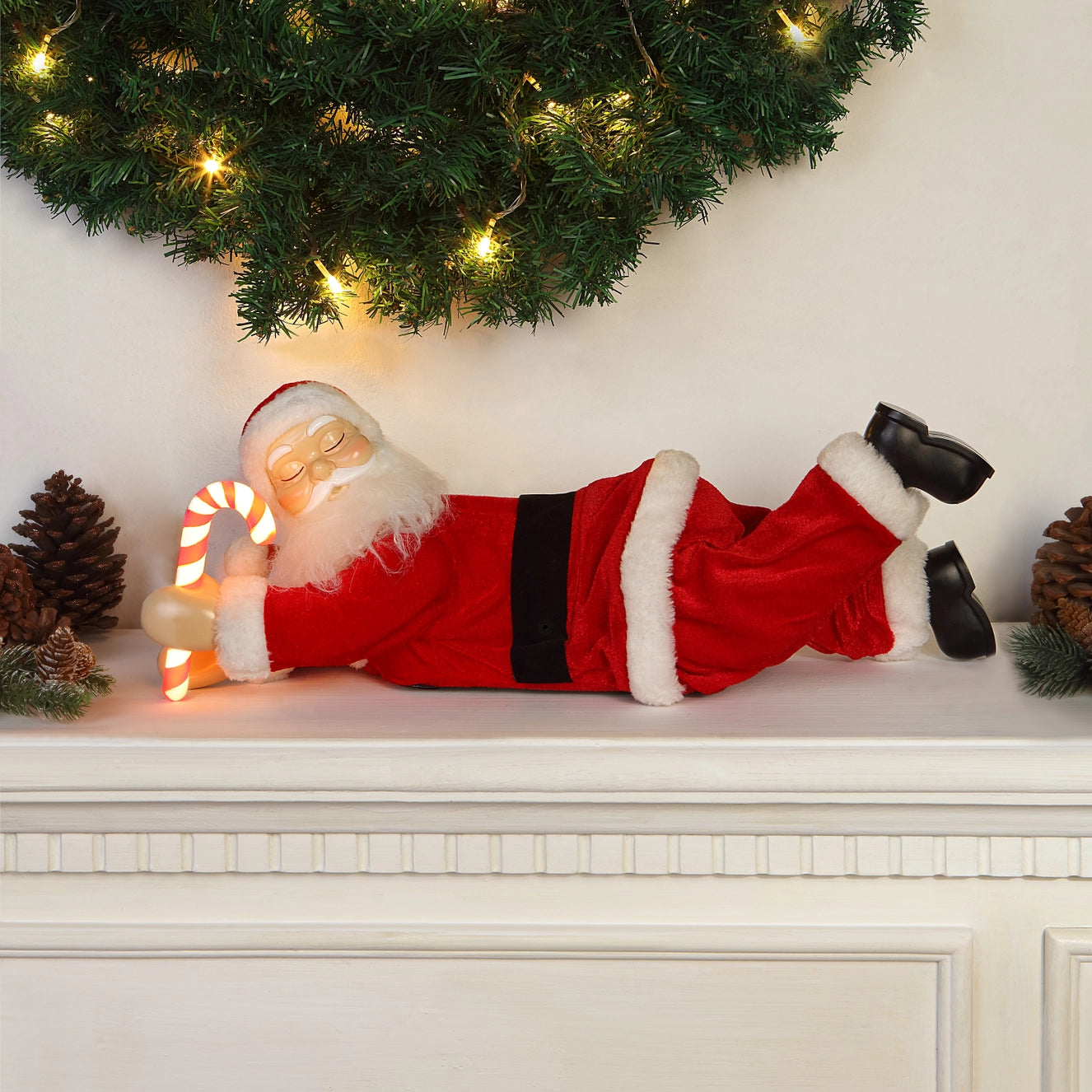 Mr. Christmas Animated Sleeping Santa – 19.3" x 7.5" x 7.3"