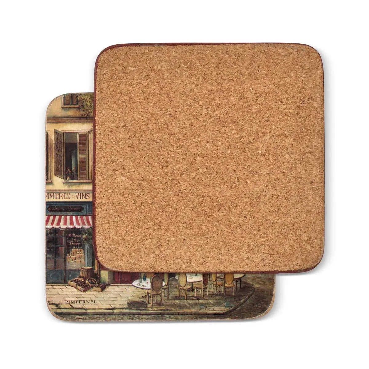 Portmeirmion Square Corkback Coasters – Parisian Scenes – Set of 6