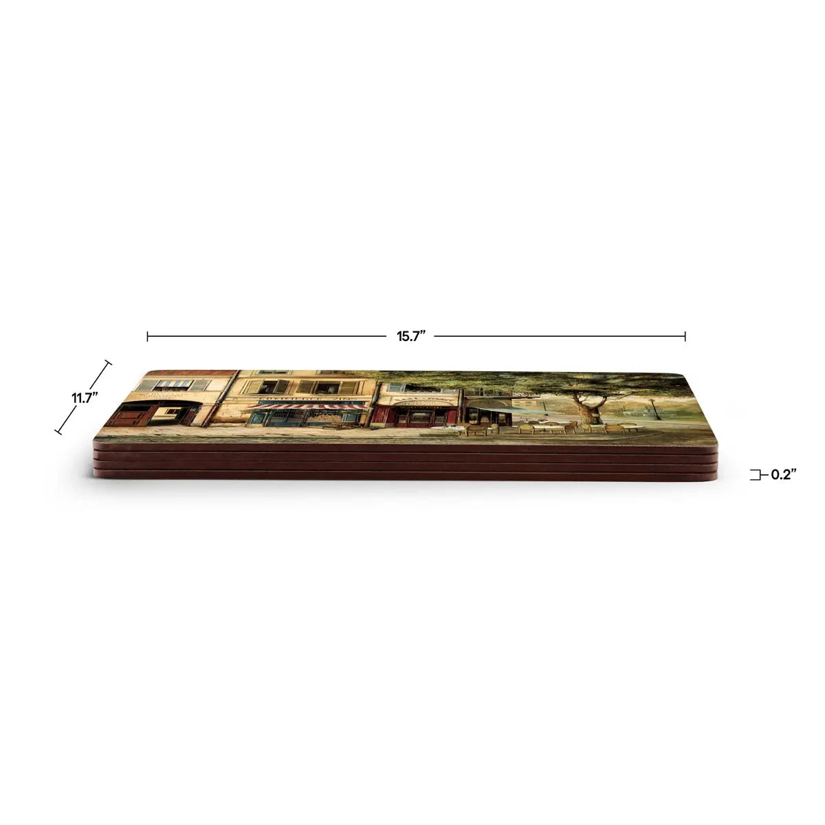 Tuscan Parisian Scenes Cork Bottom Hard Placemats – Set of 4