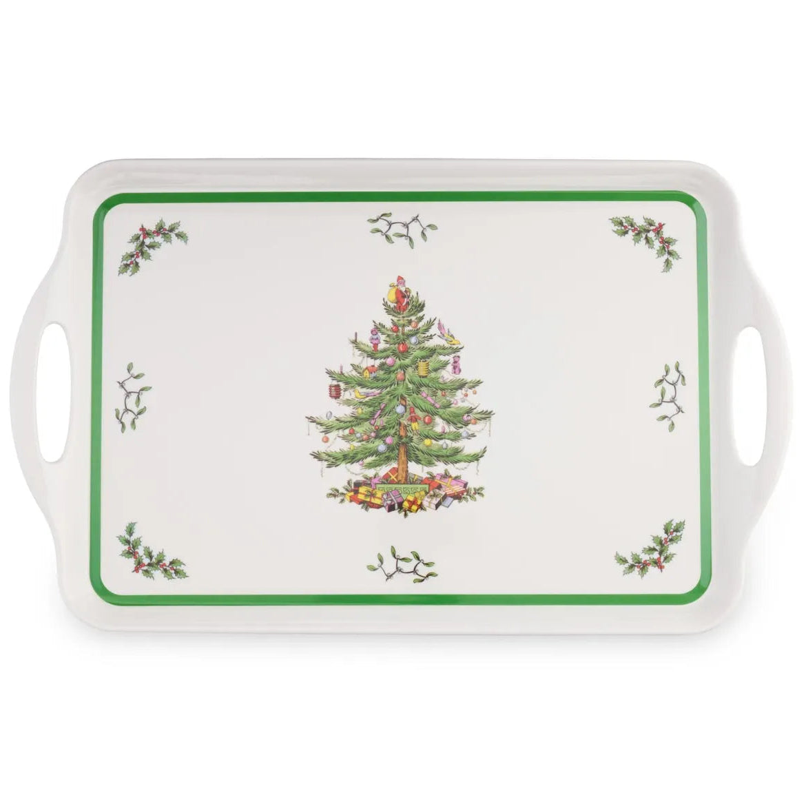 Melamine Large Handled Serving Tray – Christmas Tree  Melamine   19" x 11.6"