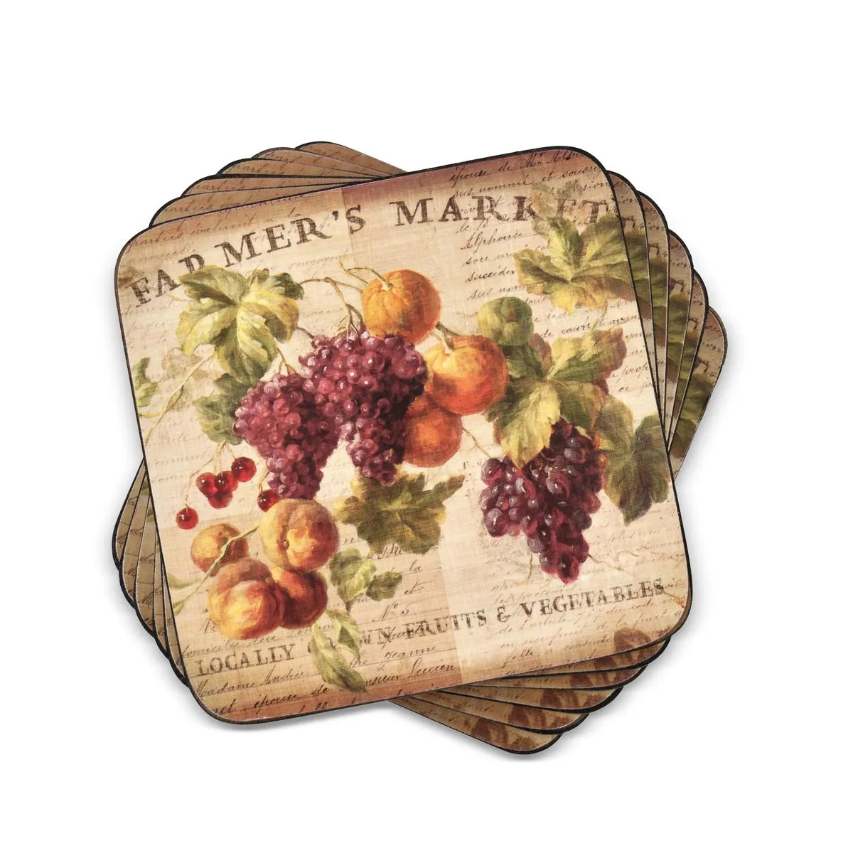 Portmeirmion Square Corkback Coasters – Abundant Fall – Set of 6