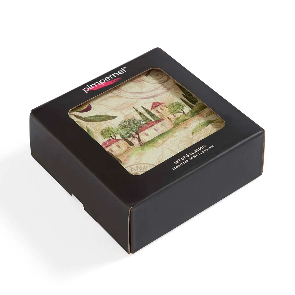 Portmeirmion Square Corkback Coasters – Olive Orchard – Set of 6