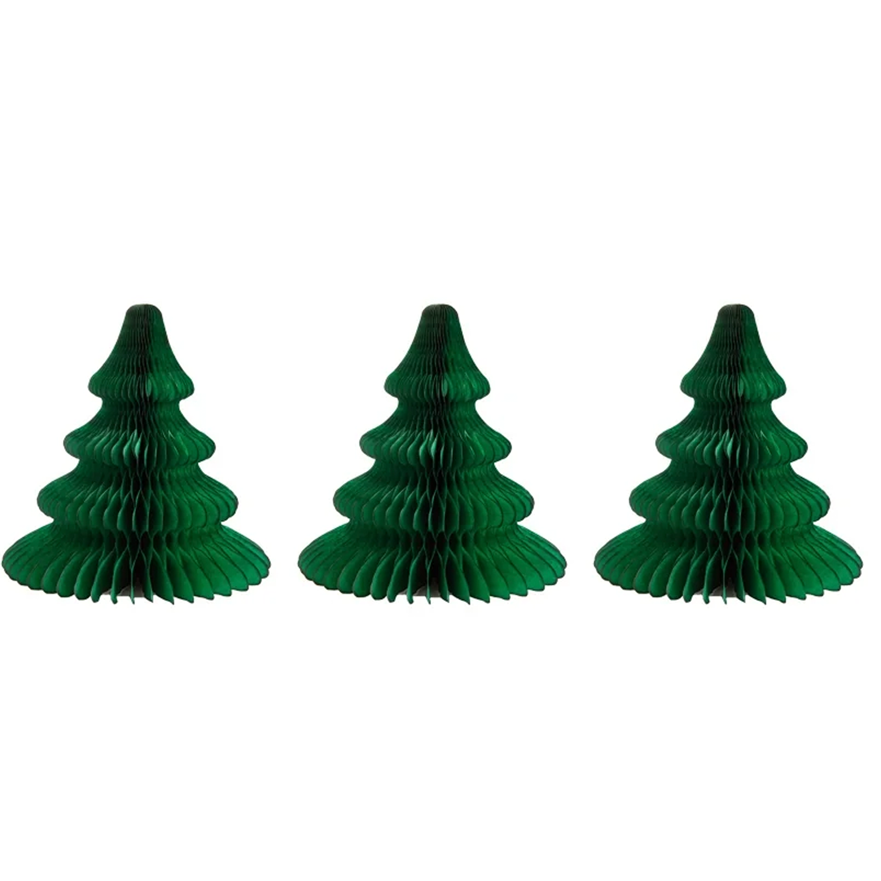 Honeycomb Green Paper Christmas Trees - Small – Set of 3