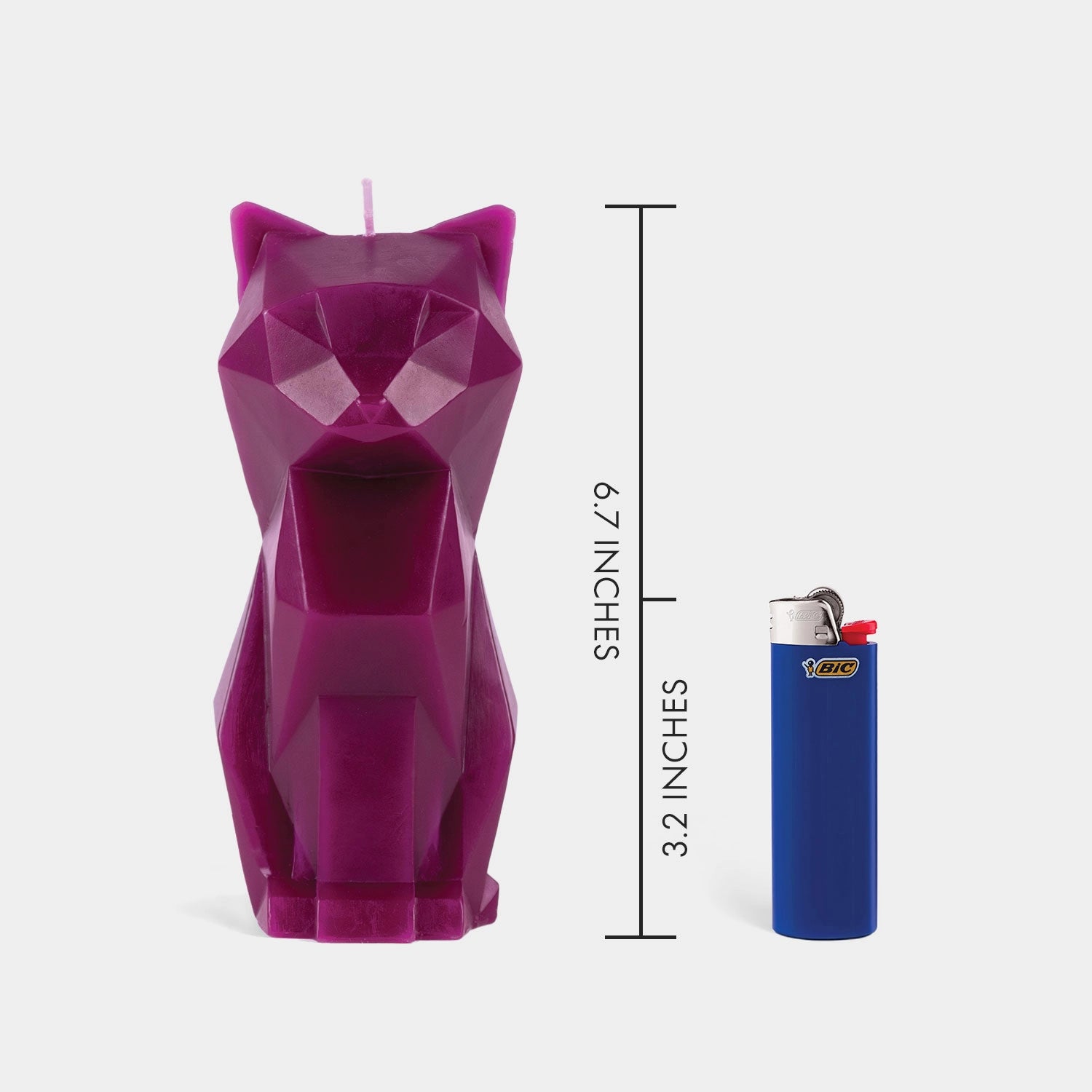 Pyropet Kisa Burgundy Cat Candle With Hidden Skeleton Inside