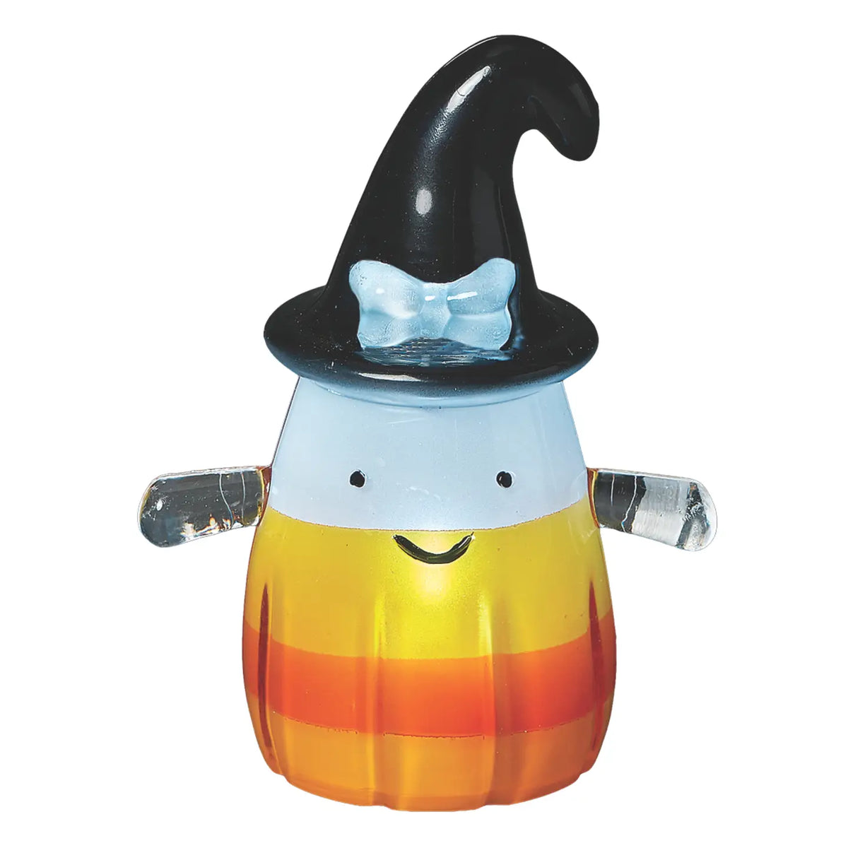 Light Up Mini LED Halloween Candy Corn Figure with Witch Hat – 3.5"
