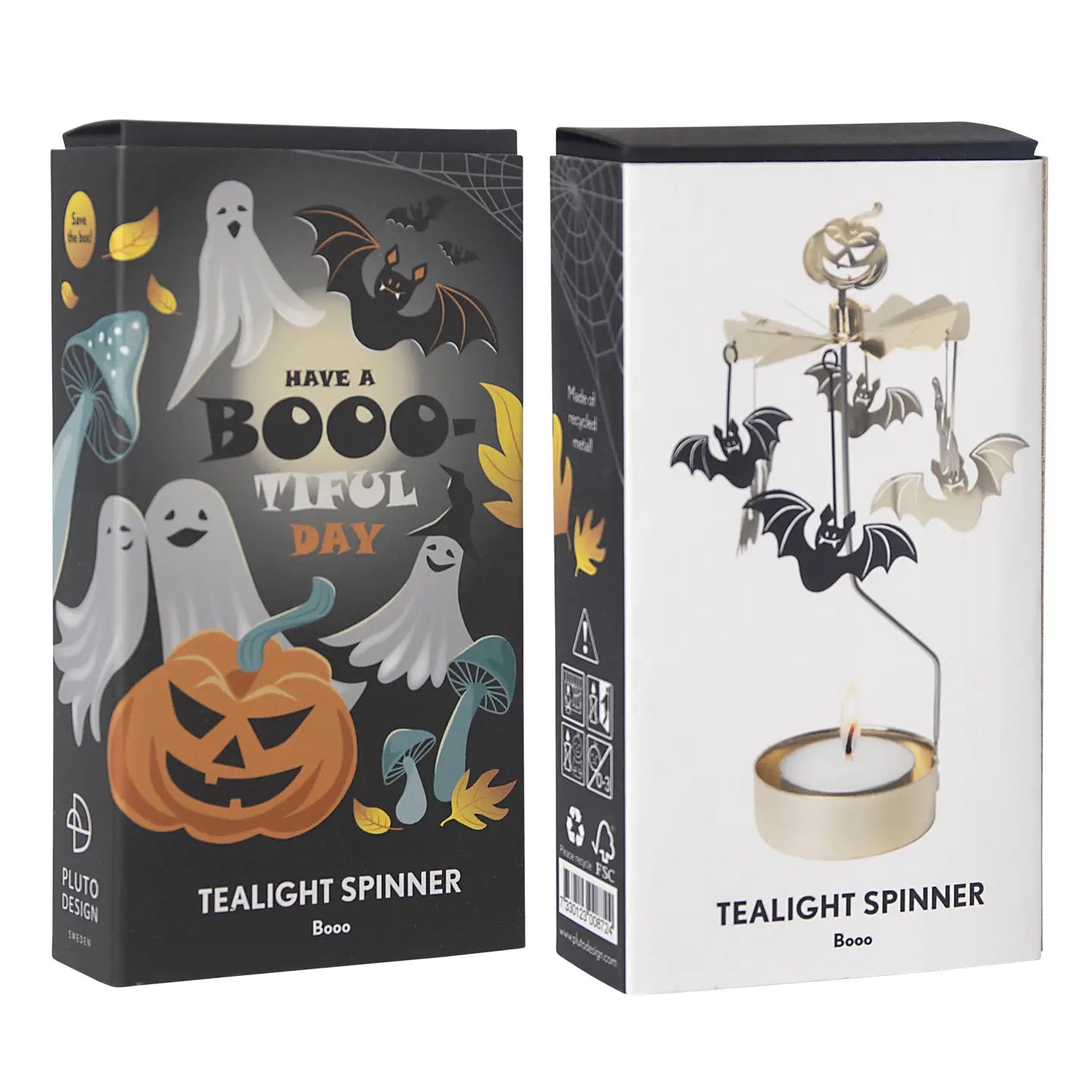 Talla Rotary Tealight Spinning Candle Holder – Boo – 2.8" x 6.5"