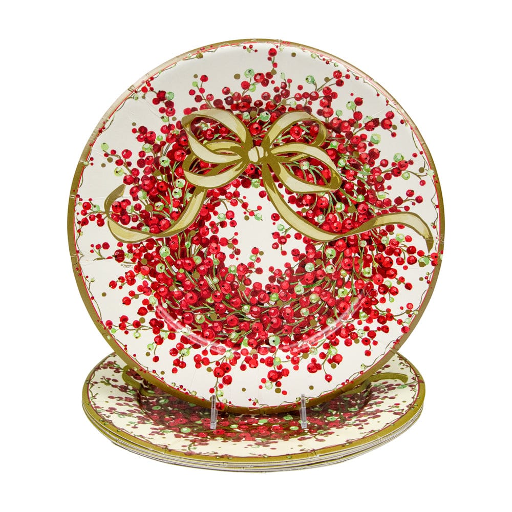 Caspari Pepperberry Christmas Paper Dinner Plates – 8pk