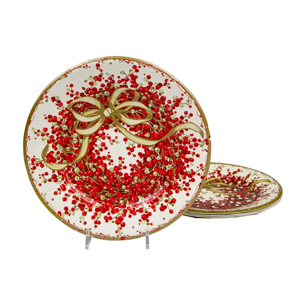 Caspari Pepperberry Round Paper Salad & Dessert Plates - 8pk