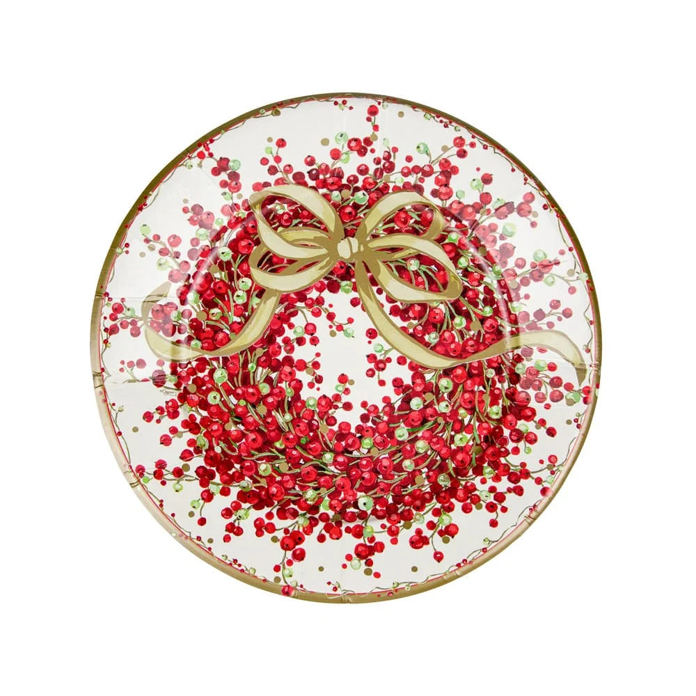Caspari Pepperberry Round Paper Salad & Dessert Plates - 8pk