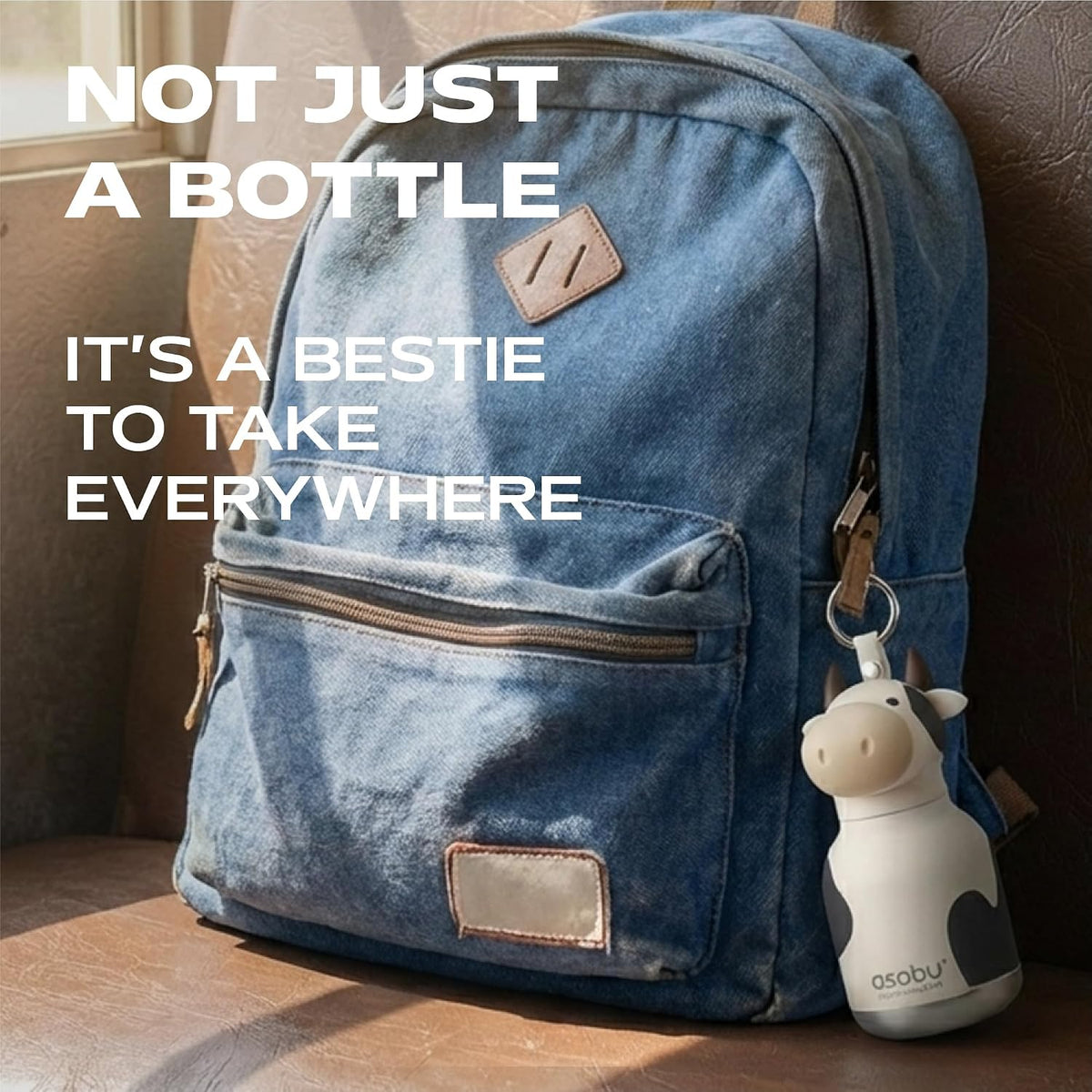 ASOBU Bestie Mini Water Bottle – Cow – 6.7oz – 3.2" X 5.5"