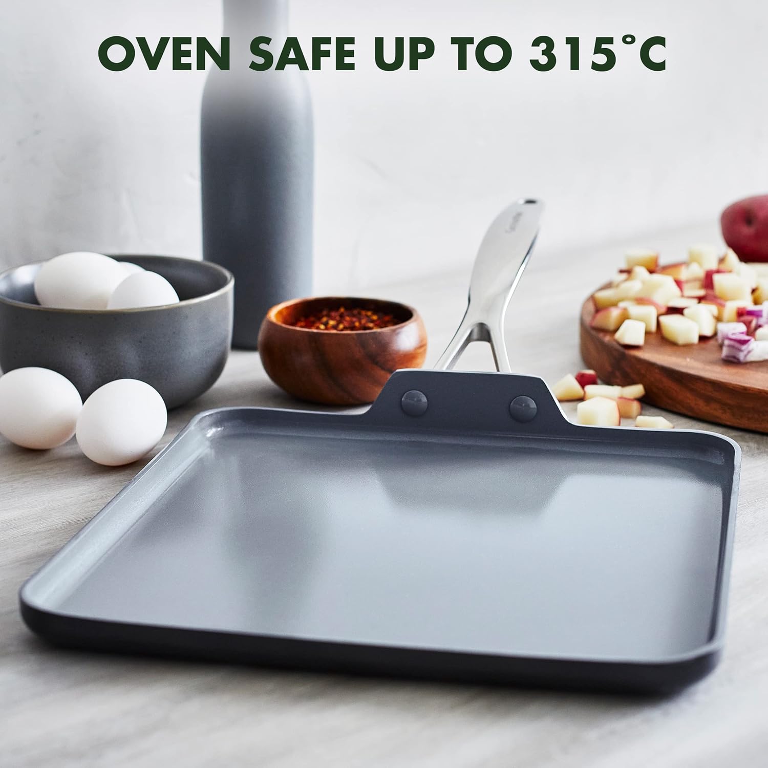 GreenPan Valencia Pro Hard Anodized Healthy Ceramic Nonstick Griddle Pan – 11"