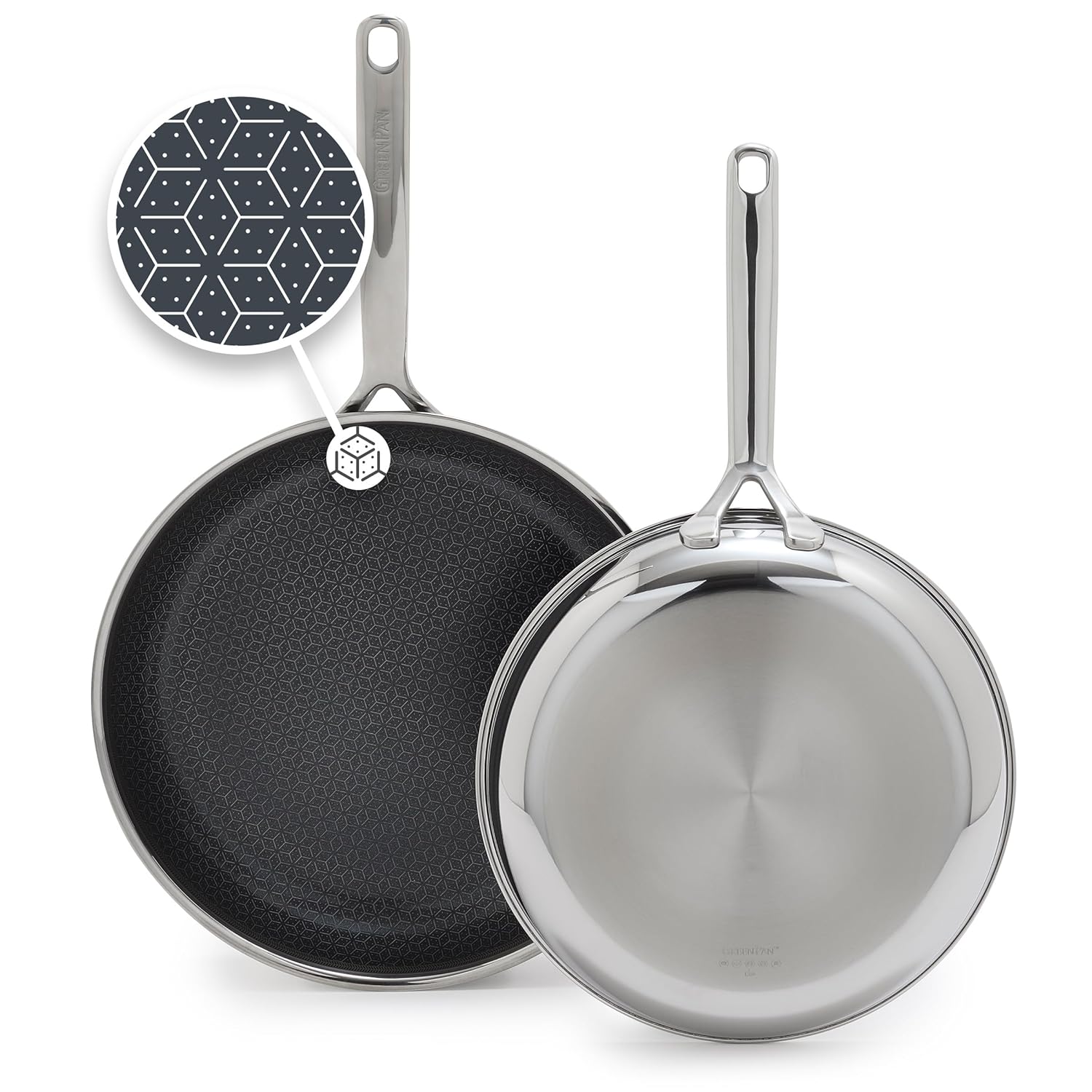 GreenPan  Spectra Frying Pan Skillet – Hybrid Tri-Ply Stainless Steel Ceramic Nonstick – 10" & 12"