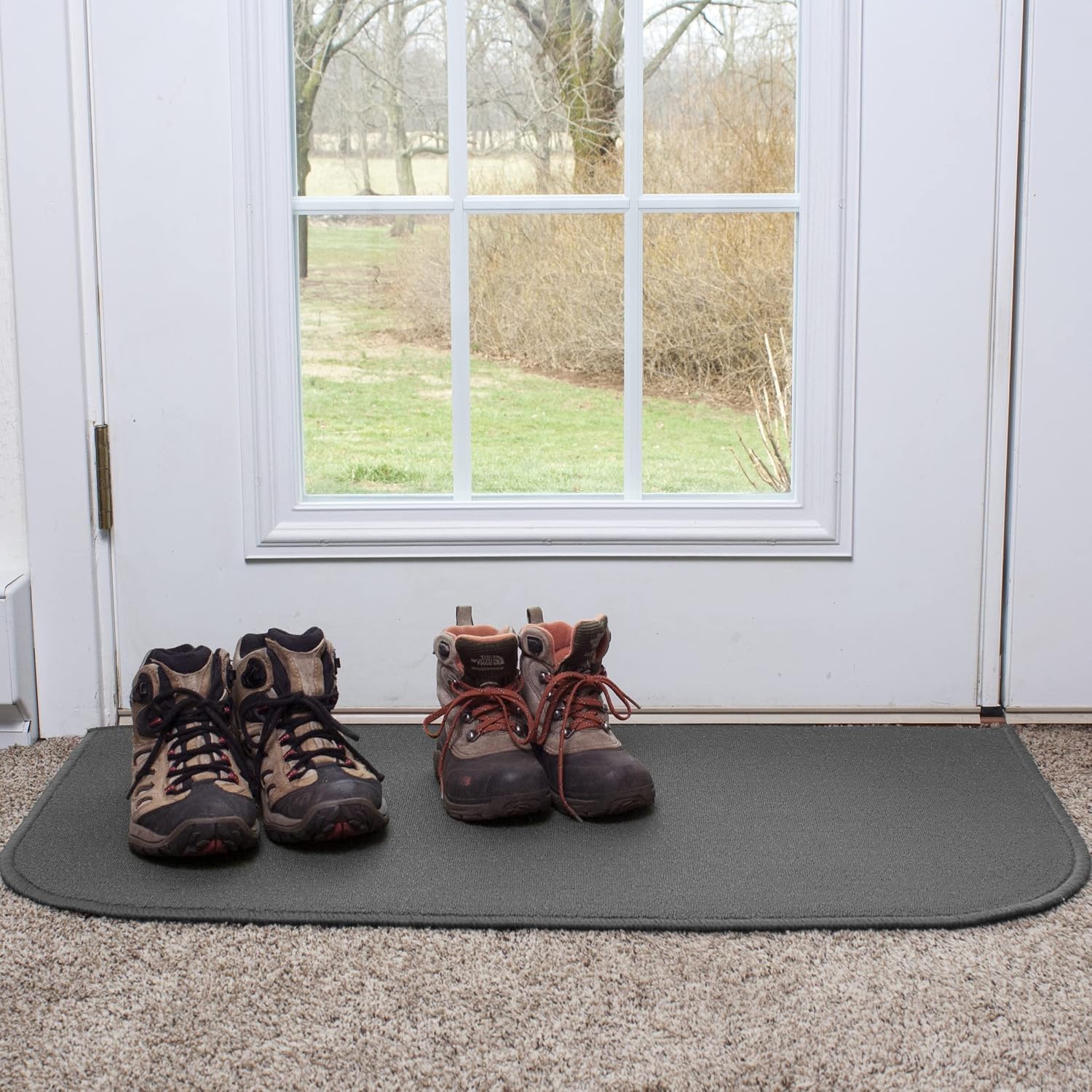 Ritz Solid Stain Resistant Accent Rug – Gray – 18" x 30"