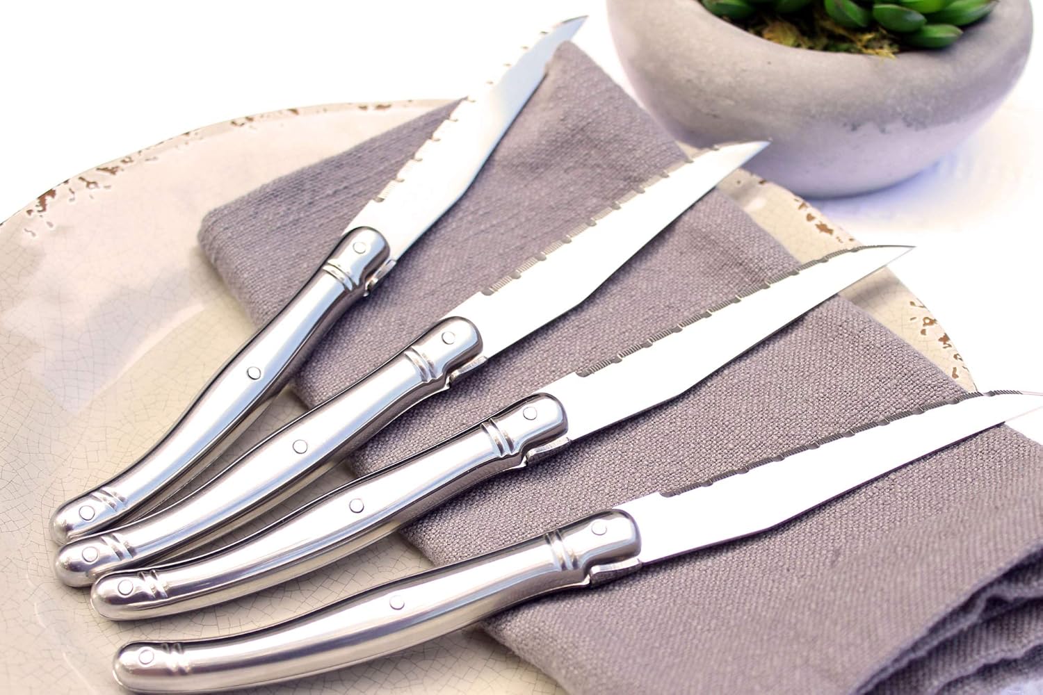 French Home Laguiole Stainless Steel Steak Knives – Set of 4