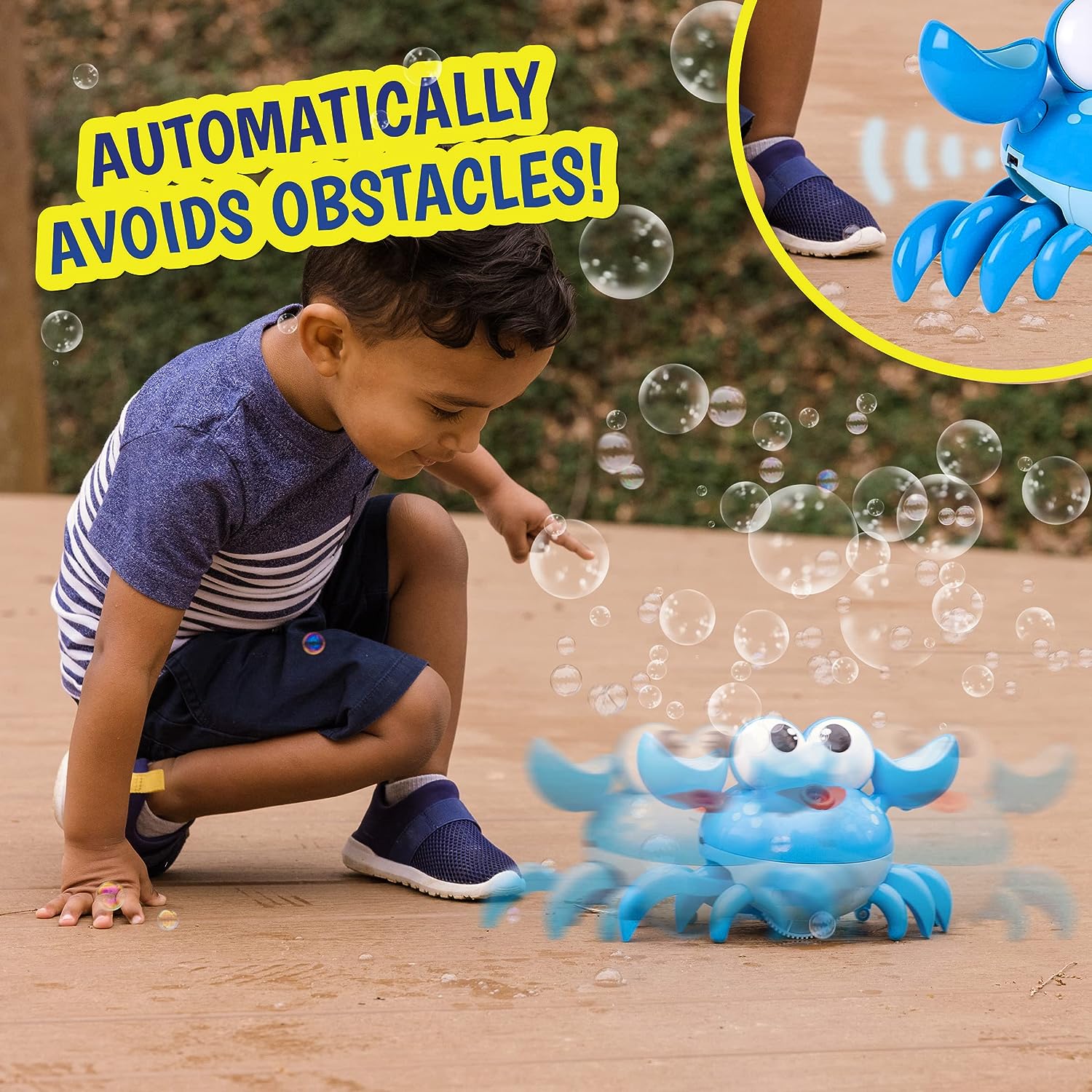 Dancing Crab Bubble Machine - Moving Bubble Blower for Kids | Lights Up and Plays Music