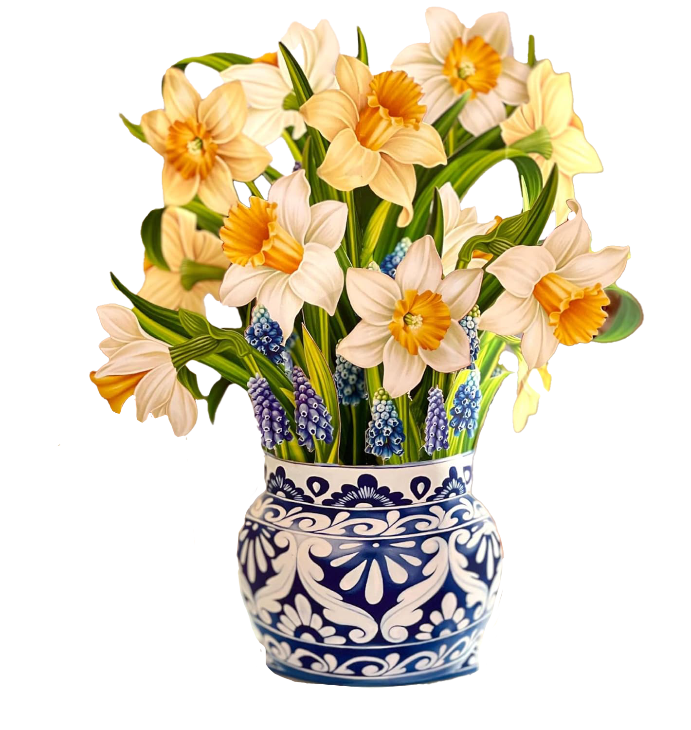 Fresh Cut Paper 3D Pop Up Flower Greeting Note Card – English Daffodil – 6" x 5"