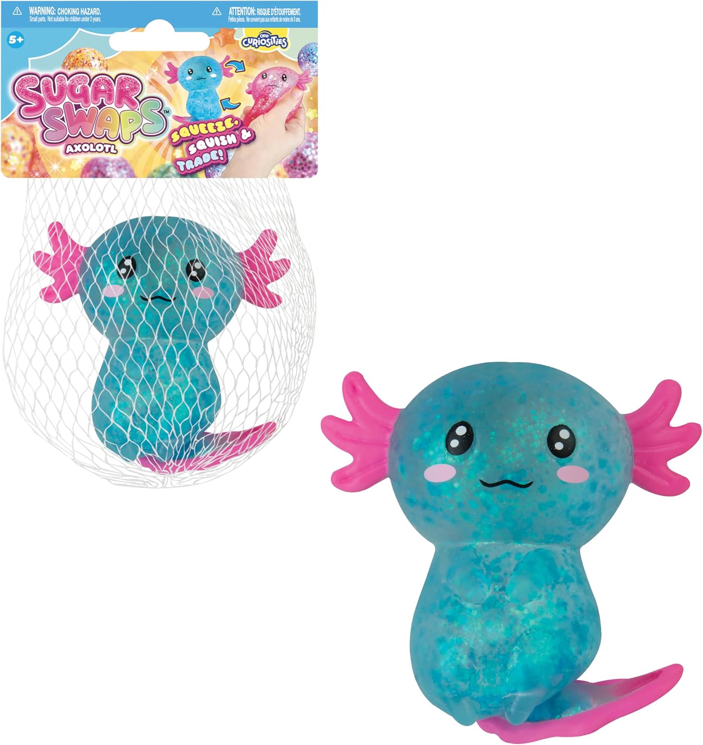 Sugar Swaps Sparklee Axolotl Squishy Toy – Assorted Colors – Each Sold Separately