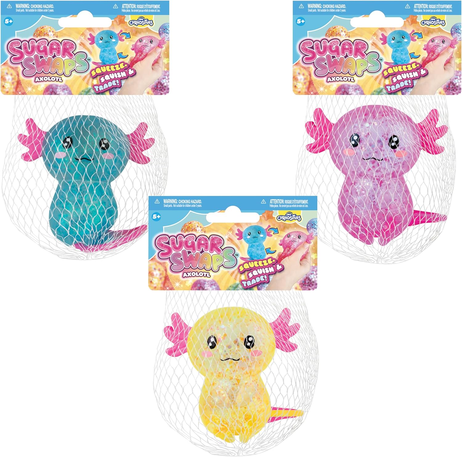 Sugar Swaps Sparklee Axolotl Squishy Toy – Assorted Colors – Each Sold Separately