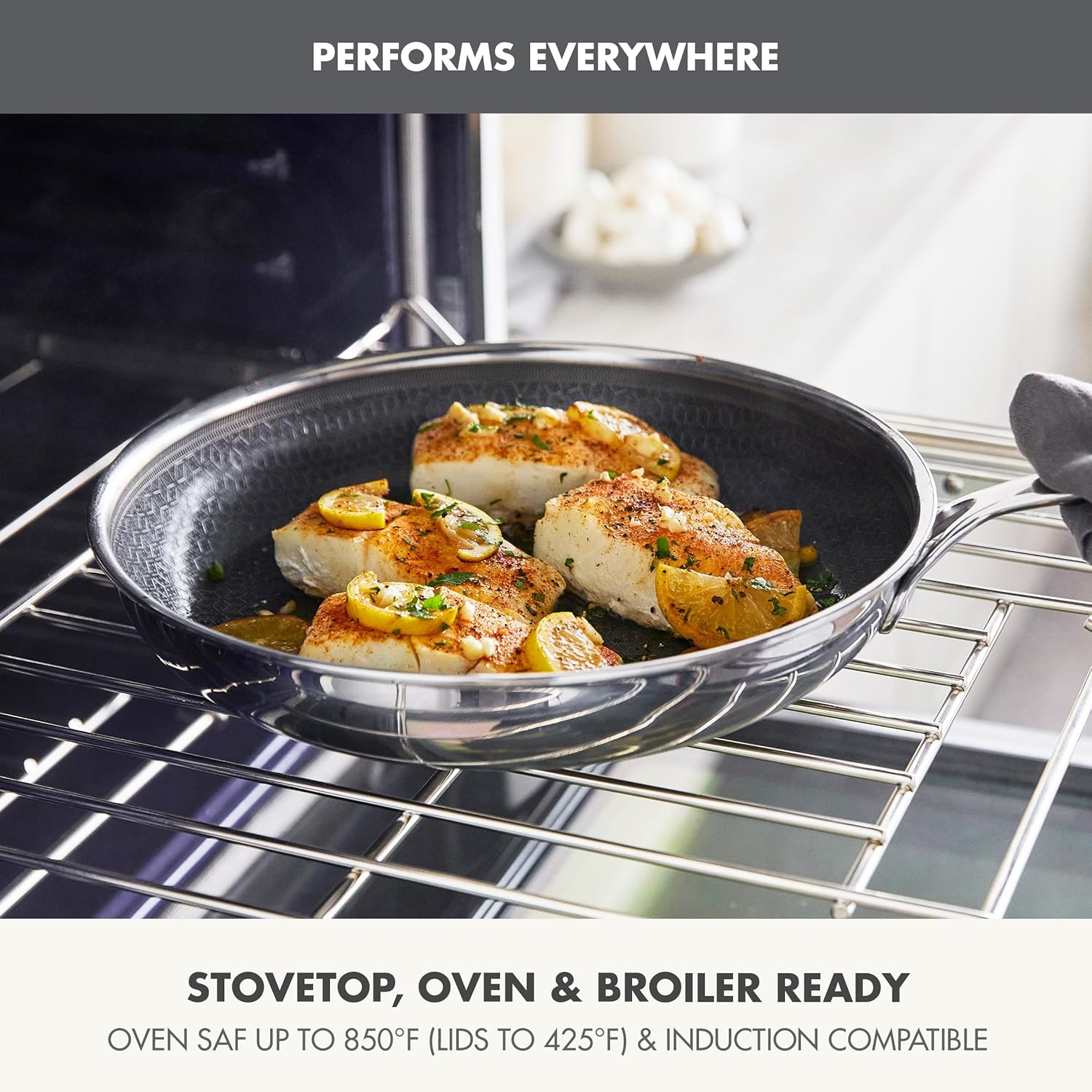 GreenPan  Spectra Frying Pan Skillet – Hybrid Tri-Ply Stainless Steel Ceramic Nonstick – 10" & 12"