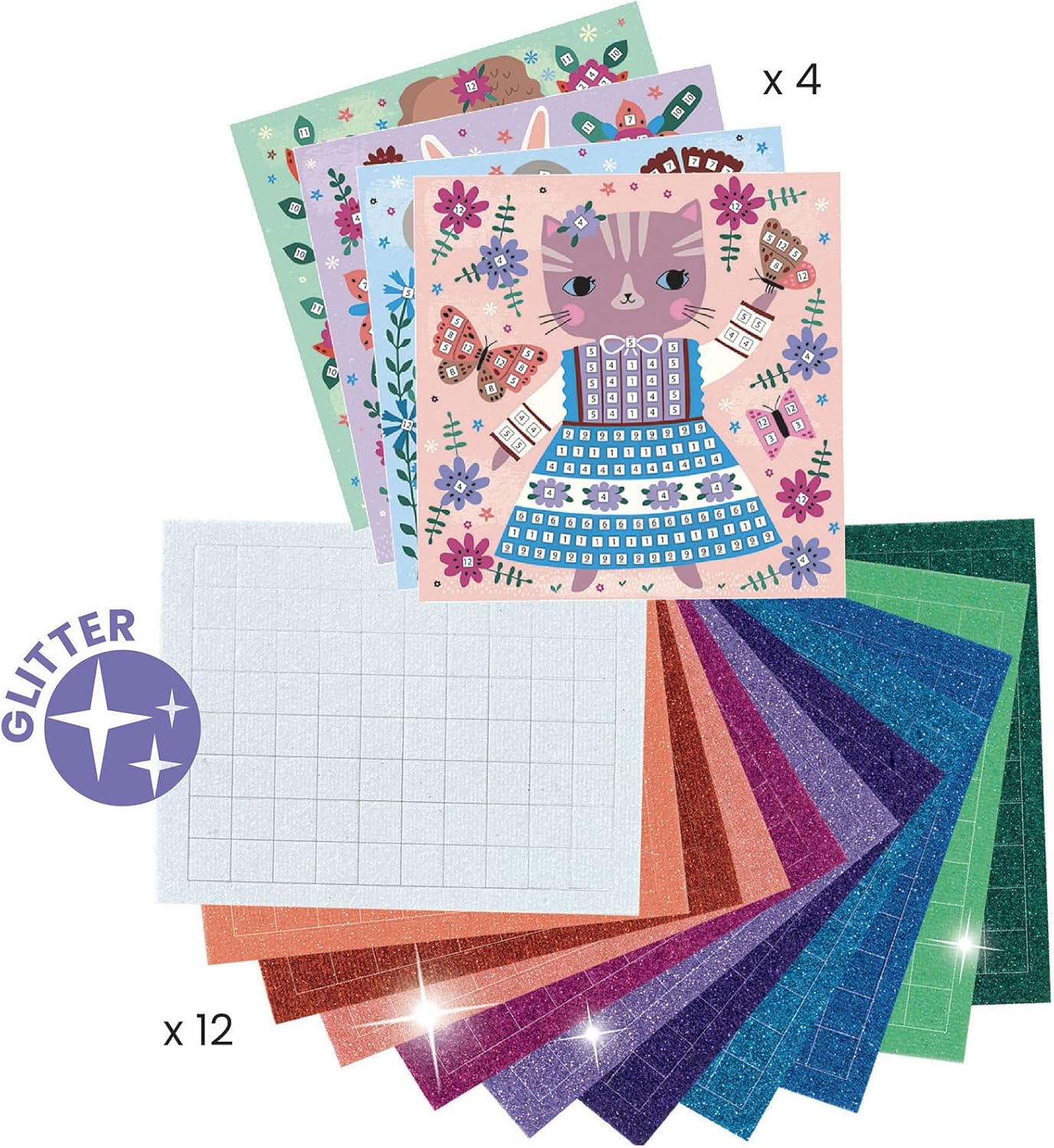 Djeco Mosaic Glitter Craft  Kit  – Lovely Pets