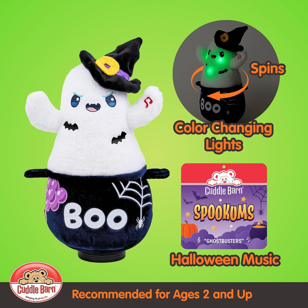 Cuddle Barn Spinning Ghostbusters Musical Light Up Ghost Plush – 12in.