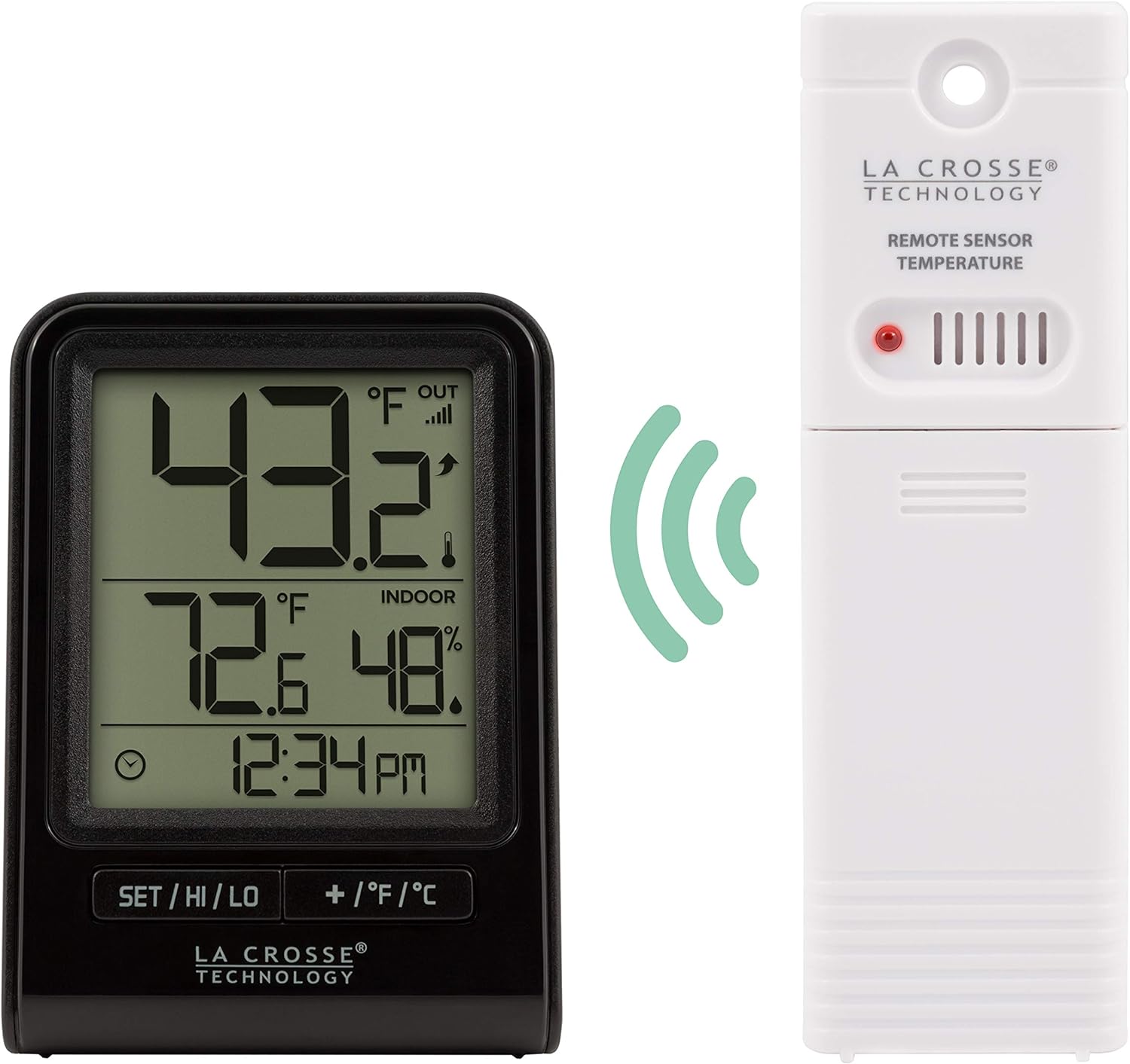 Wireless Digital Indoor/Outdoor Thermometer – Black