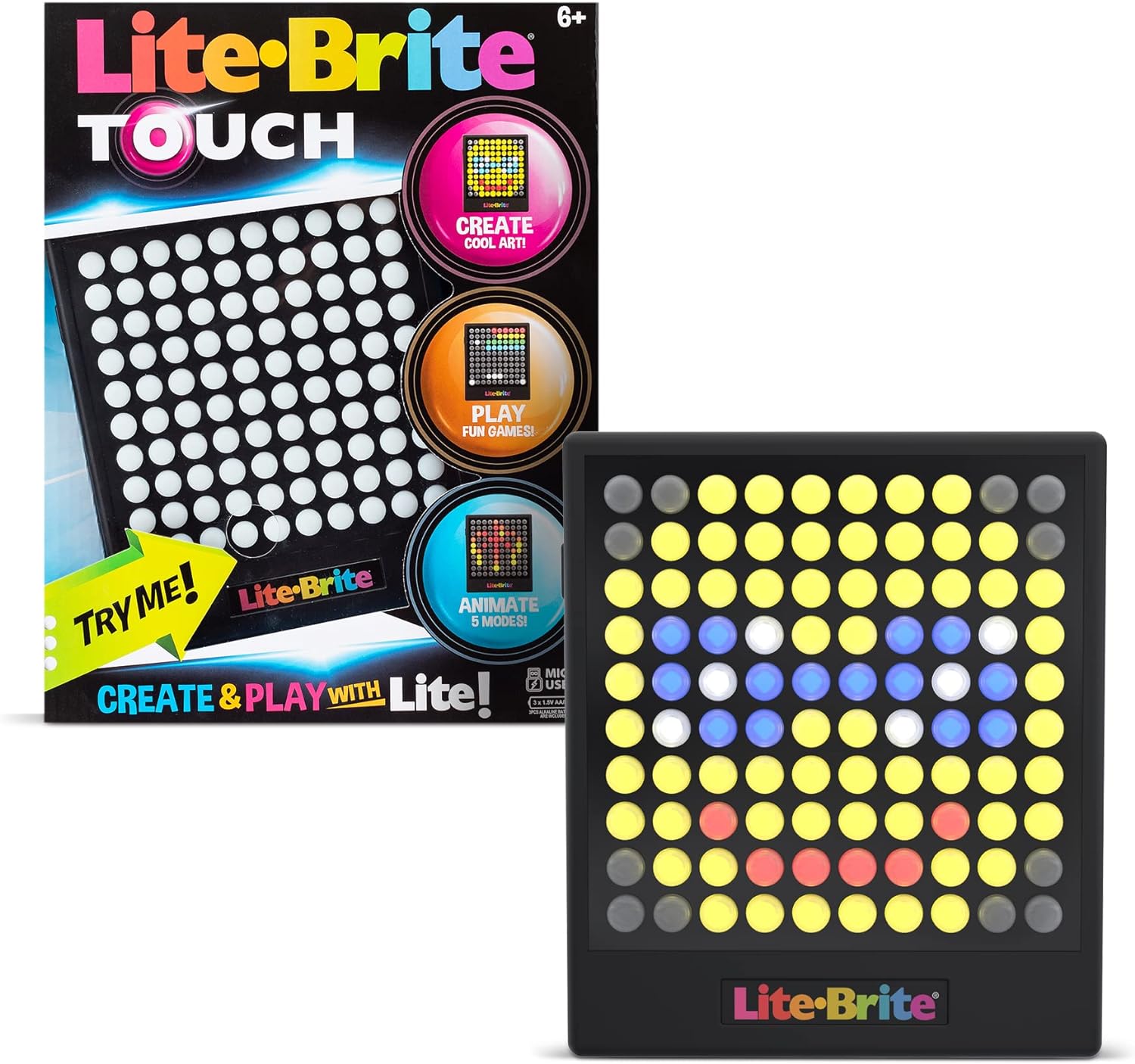 Lite-Brite Touch - Create Play & Animate - Light Up Portable Stem Sensory Learning Toy