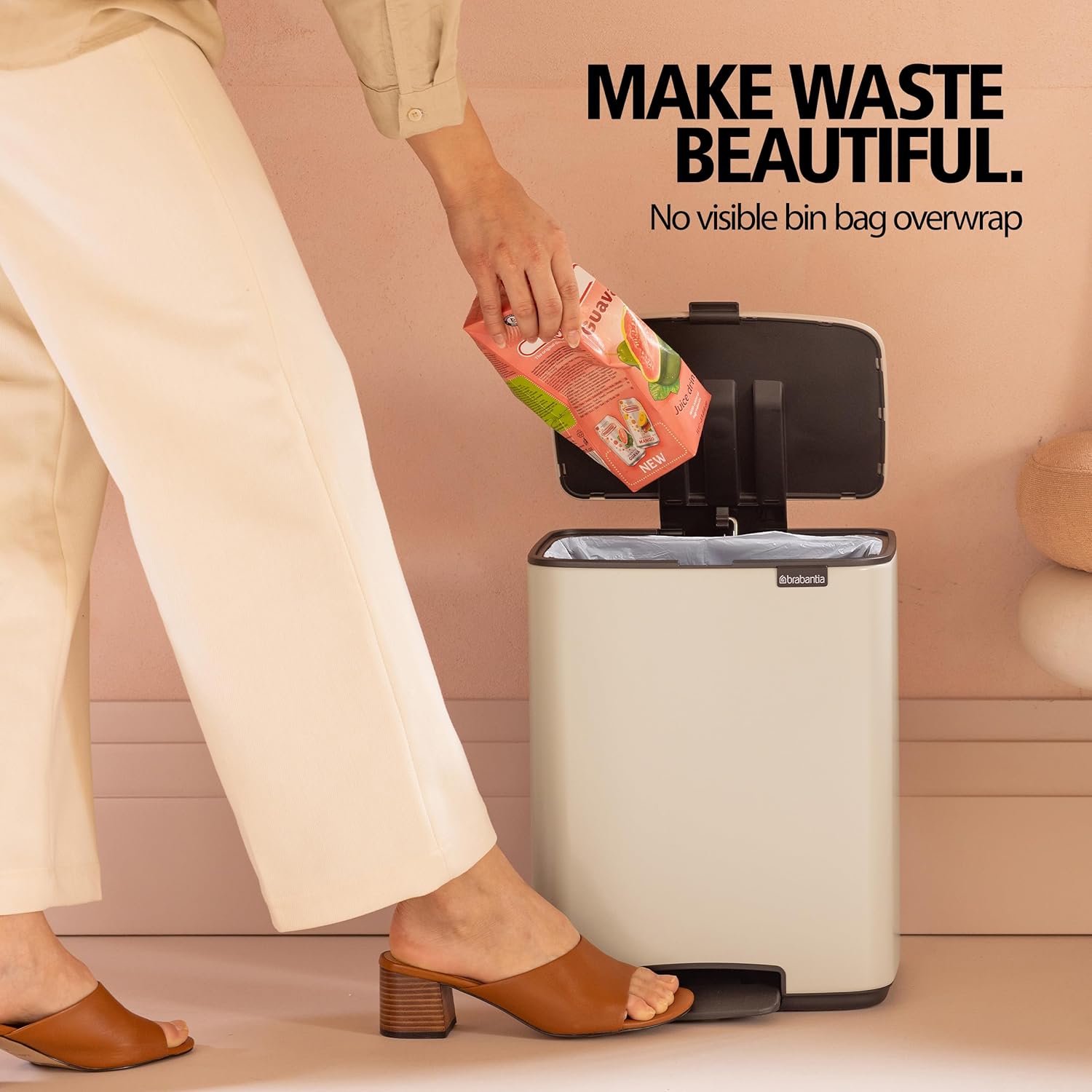 Brabantia Bo Small Step-On Trash Can – 3.2 Gal – White – LOCAL UPPER EAST SIDE DELIVERY ONLY